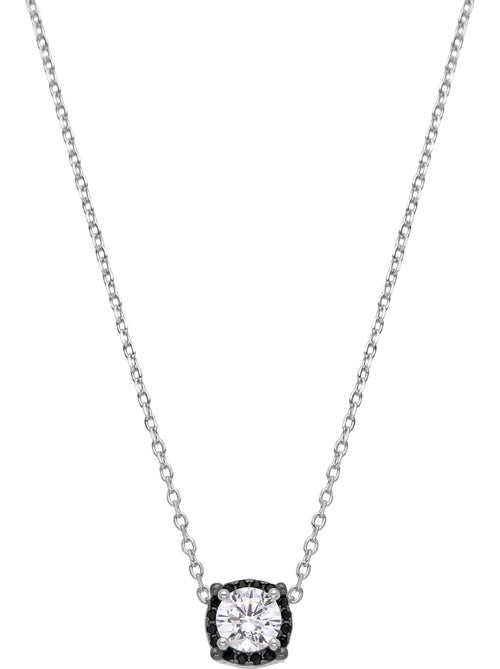 Collier Luxenter en argent 925 et zirconium onyx rhodié - Lehak - Kiabi