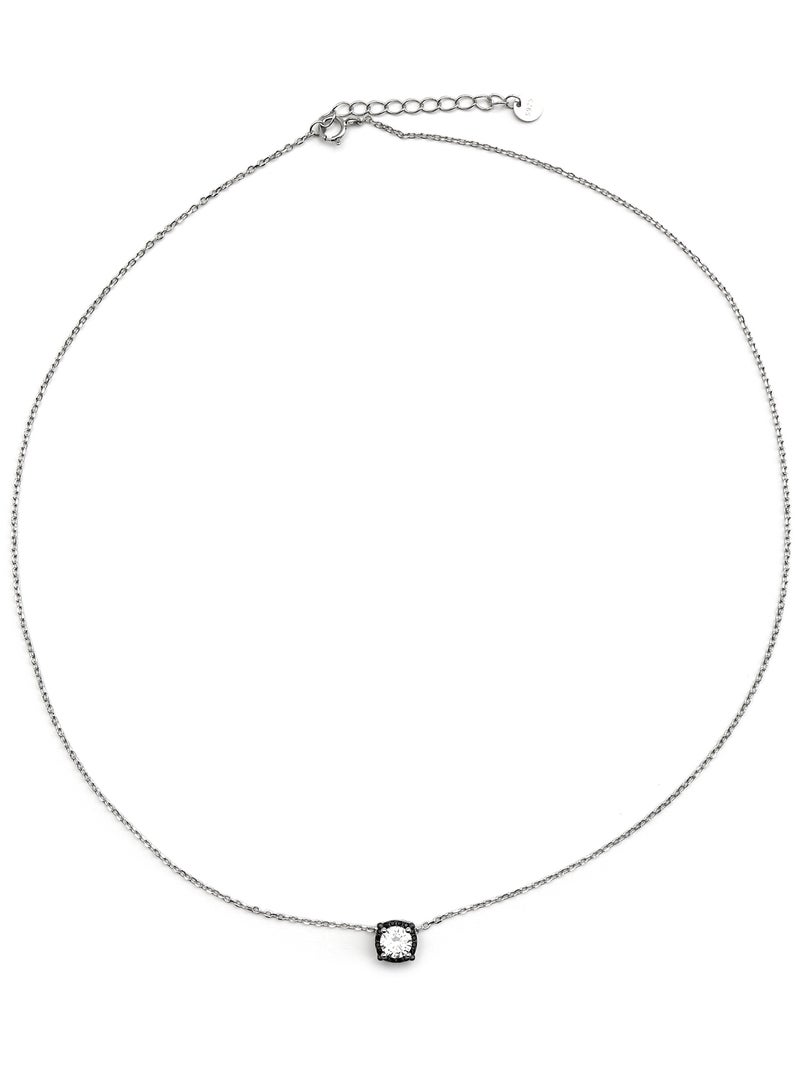 Collier Luxenter en argent 925 et zirconium onyx rhodié - Lehak Noir - Kiabi