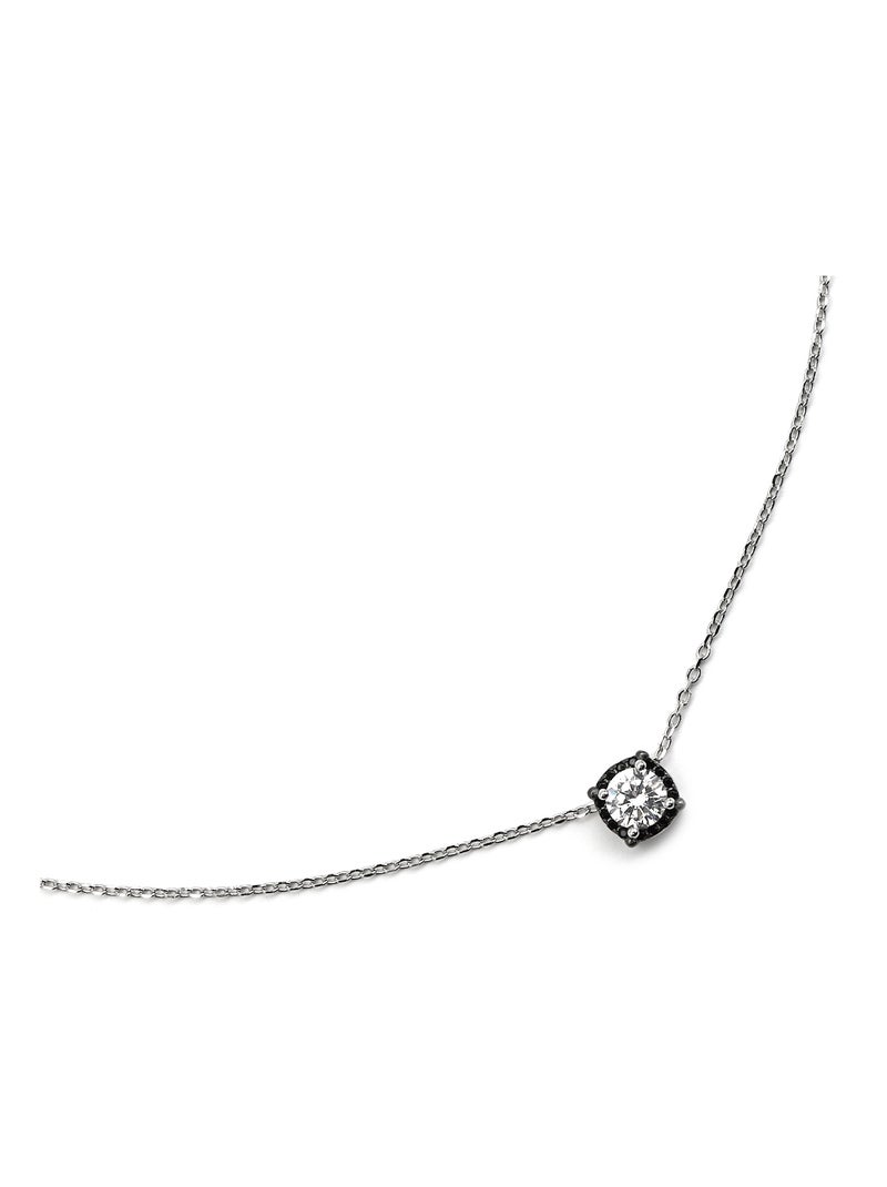 Collier Luxenter en argent 925 et zirconium onyx rhodié - Lehak Noir - Kiabi