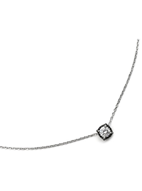 Collier Luxenter en argent 925 et zirconium onyx rhodié - Lehak - Kiabi