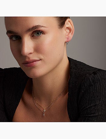Collier Luxenter en argent 925 et zircons brillants finis et plaqué or 18k - Oris