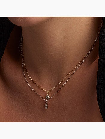 Collier Luxenter en argent 925 et zircons brillants finis et plaqué or 18k - Oris
