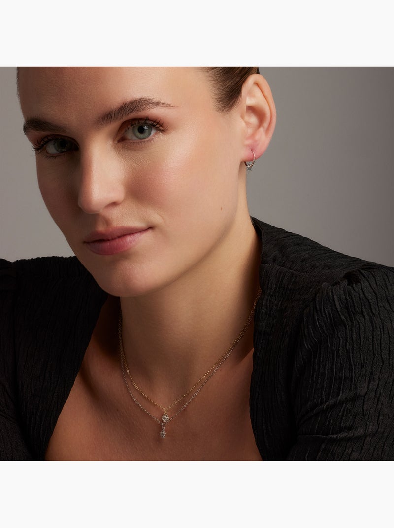 Collier Luxenter en argent 925 et zircons brillants finis et plaqué or 18k - Oris Blanc - Kiabi