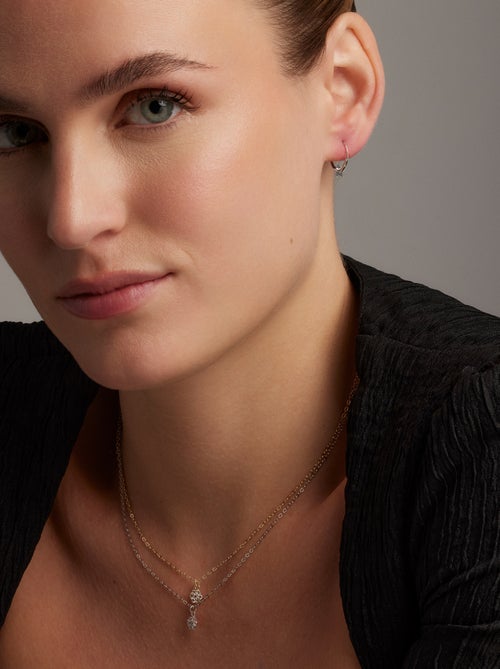 Collier Luxenter en argent 925 et zircons brillants finis et plaqué or 18k - Oris - Kiabi