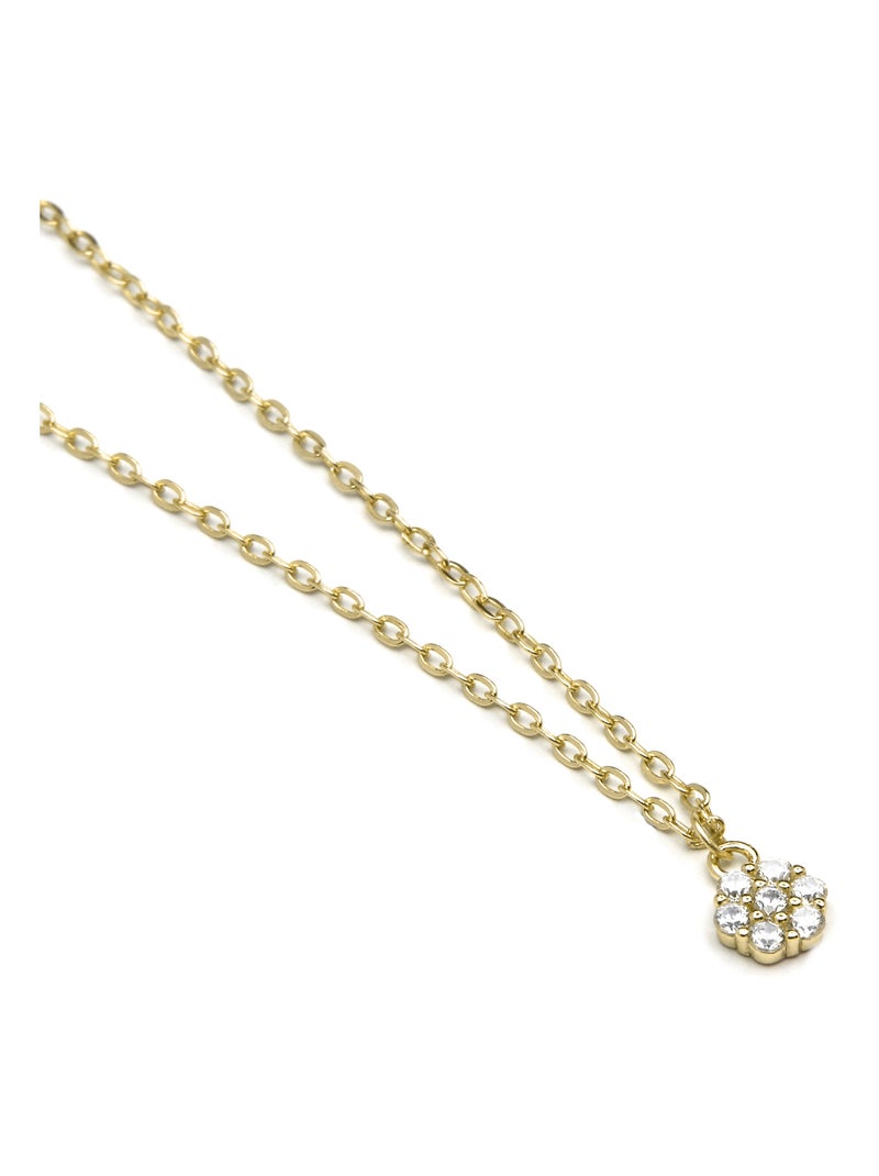 Collier Luxenter en argent 925 et zircons brillants finis plaqué or jaune 18 carats - Oris Blanc - Kiabi