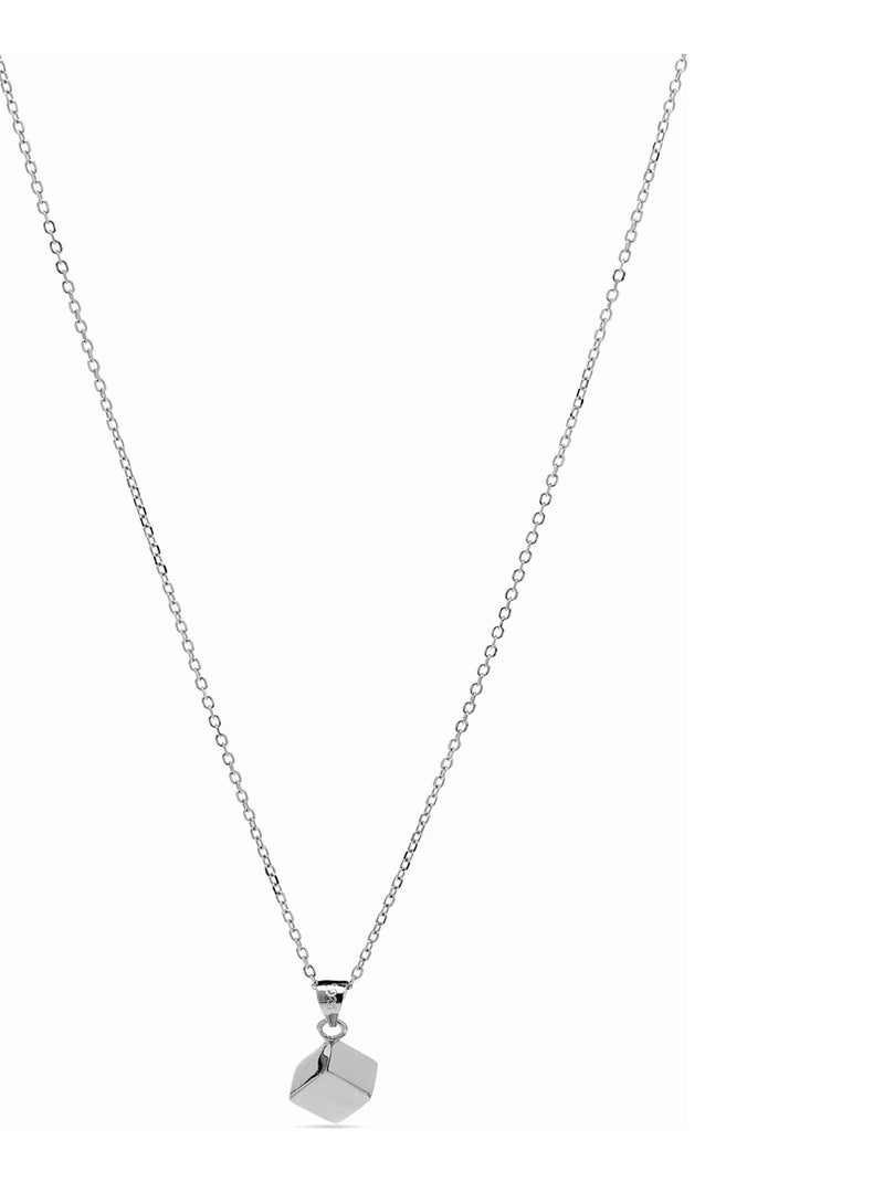 Collier Luxenter en argent et cube Argent - Kiabi