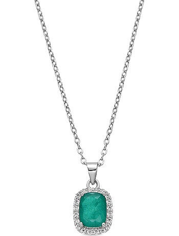 Collier Luxenter en argent et quartz hydrothermal vert de Paraiba - Kimhi