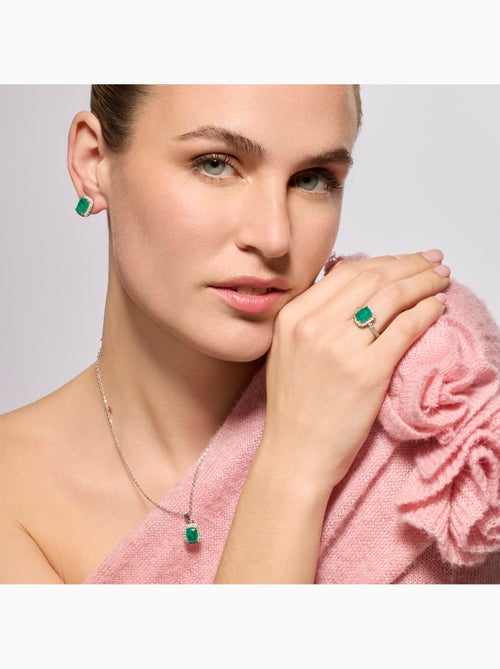 Collier Luxenter en argent et quartz hydrothermal vert de Paraiba - Kimhi - Kiabi