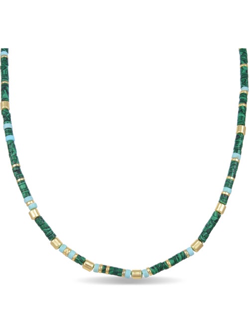 Collier Luxenter en argent sterling 925 avec malachite, finition or jaune 18 carats - Ihun - Kiabi Collier Luxenter en argent sterling 925 avec malachite, finition or jaune 18 carats - Ihun - Kiabi