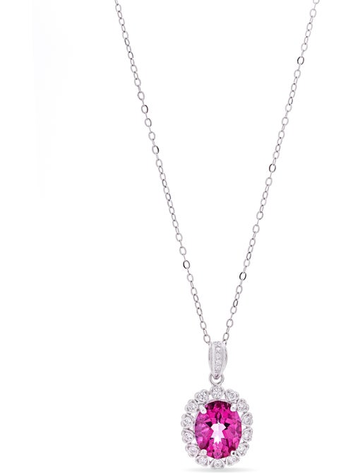 Collier Luxenter en argent sterling 925 avec topaze rose naturelle et finition rhodiée - Lirian - Kiabi