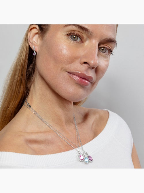 Collier Luxenter en argent sterling 925 avec topaze rose naturelle et finition rhodiée - Lirian - Kiabi