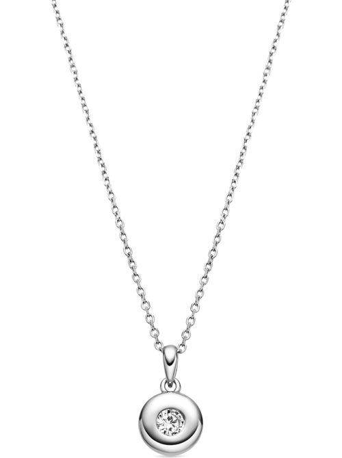 Collier Luxenter en argent sterling 925 avec zircone brillante et finition rhodiée - Button - Kiabi Collier Luxenter en argent sterling 925 avec zircone brillante et finition rhodiée - Button - Kiabi