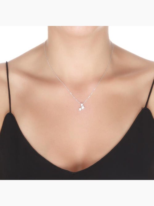 Collier Luxenter en argent sterling 925 avec zircone brillante et finition rhodiée - Familia - Kiabi Collier Luxenter en argent sterling 925 avec zircone brillante et finition rhodiée - Familia - Kiabi