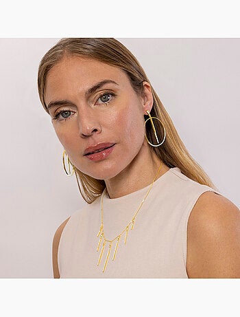 Collier Luxenter en argent sterling 925 avec zircone brillante, finition or 18 carats - Luig