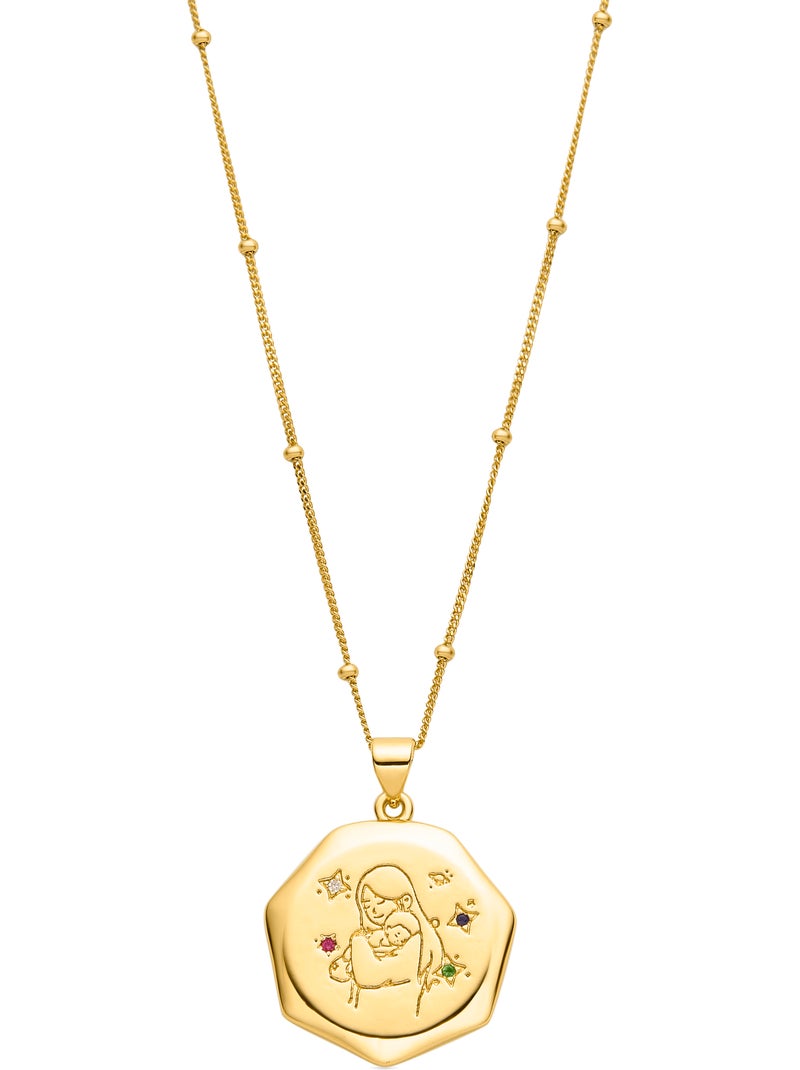 Collier Luxenter en argent sterling 925 avec zircone multicolore et finition et plaqué or 18k-Nahik Multicolore - Kiabi