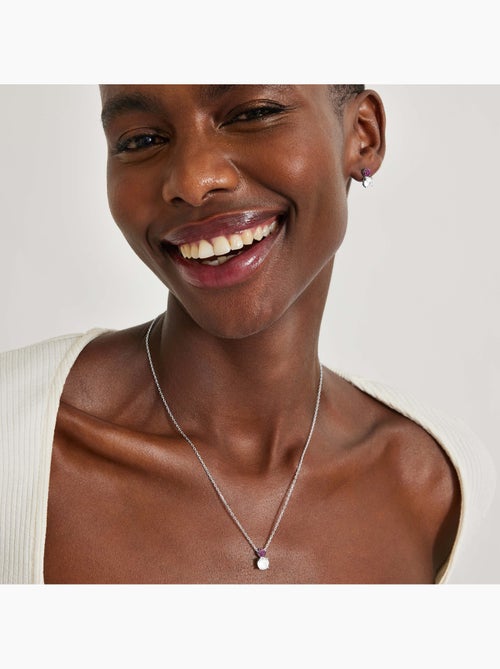 Collier Luxenter en argent sterling 925 avec zircone rubis et finition rhodiée - Naiuh - Kiabi