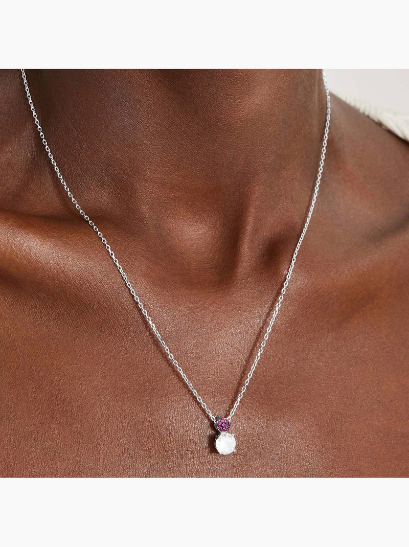 Collier Luxenter en argent sterling 925 avec zircone rubis et finition rhodiée - Naiuh Rouge - Kiabi