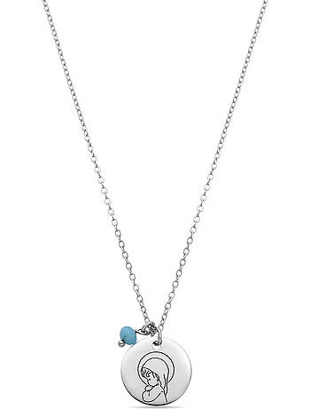 Collier Luxenter en argent sterling 925 et cristal bleu avec finition en or jaune 18 carats - Niña