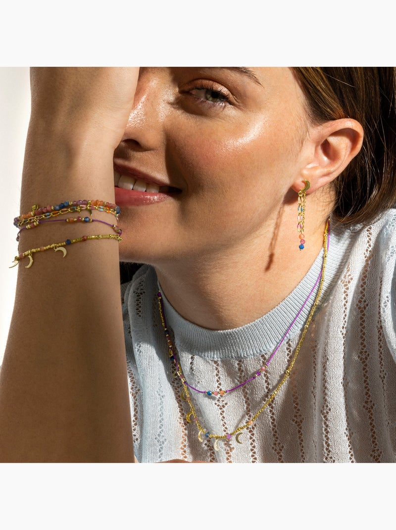 Collier Luxenter en argent sterling 925 et cristal multicolore avec finition en or 18 carats - Kapac Multicolore - Kiabi