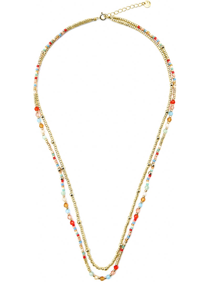 Collier Luxenter en argent sterling 925 et cristal multicolore avec finition en or jaune 18 k - Guth Multicolore - Kiabi