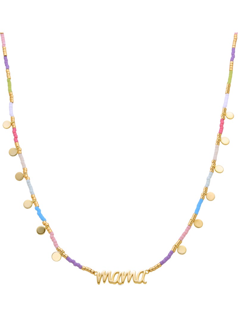 Collier Luxenter en argent sterling 925 et cristal multicolore avec finition et plaqué or 18k - Mama Multicolore - Kiabi