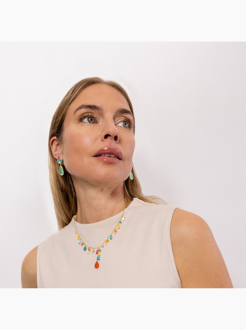 Collier Luxenter en argent sterling 925 et cristal multicolore avec finition et plaqué or 18k-Rioka Multicolore - Kiabi