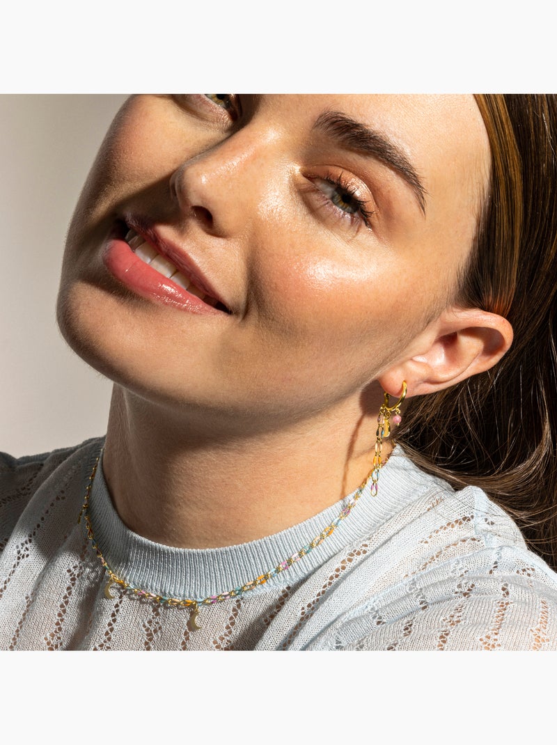 Collier Luxenter en argent sterling 925 et laqué multicolore avec finition en or 18 carats - Liesi Multicolore - Kiabi