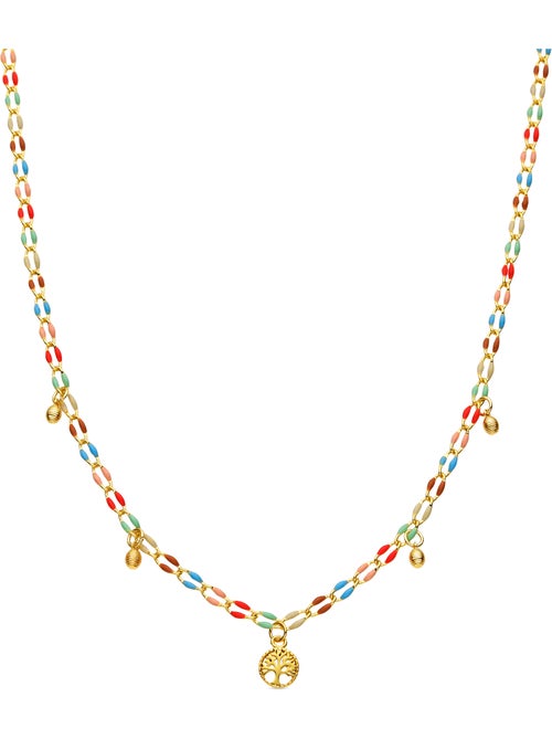 Collier Luxenter en argent sterling 925 et laqué multicolore avec finition or jaune 18 carats -Ximue - Kiabi Collier Luxenter en argent sterling 925 et laqué multicolore avec finition or jaune 18 carats -Ximue - Kiabi