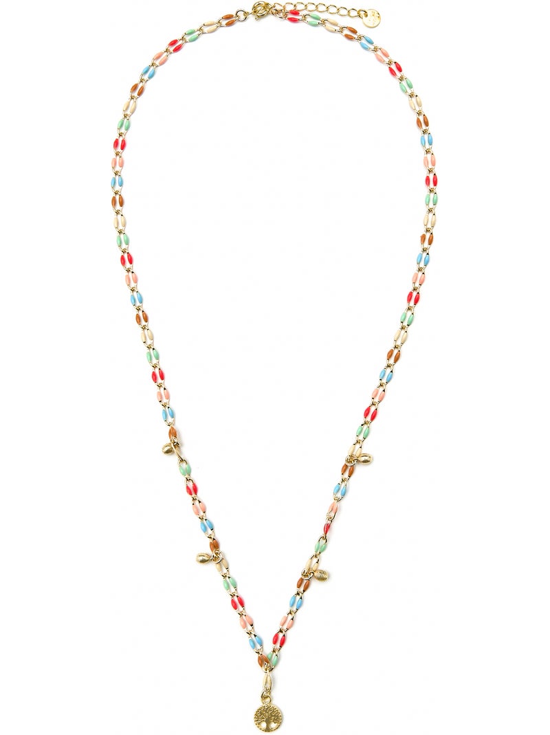 Collier Luxenter en argent sterling 925 et laqué multicolore avec finition or jaune 18 carats -Ximue Multicolore - Kiabi
