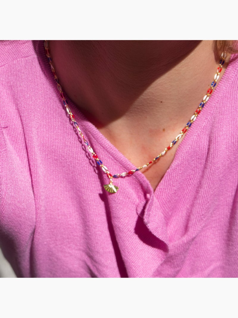 Collier Luxenter en argent sterling 925 et laqué multicolore avec finition or jaune 18 k - Xibruk Multicolore - Kiabi