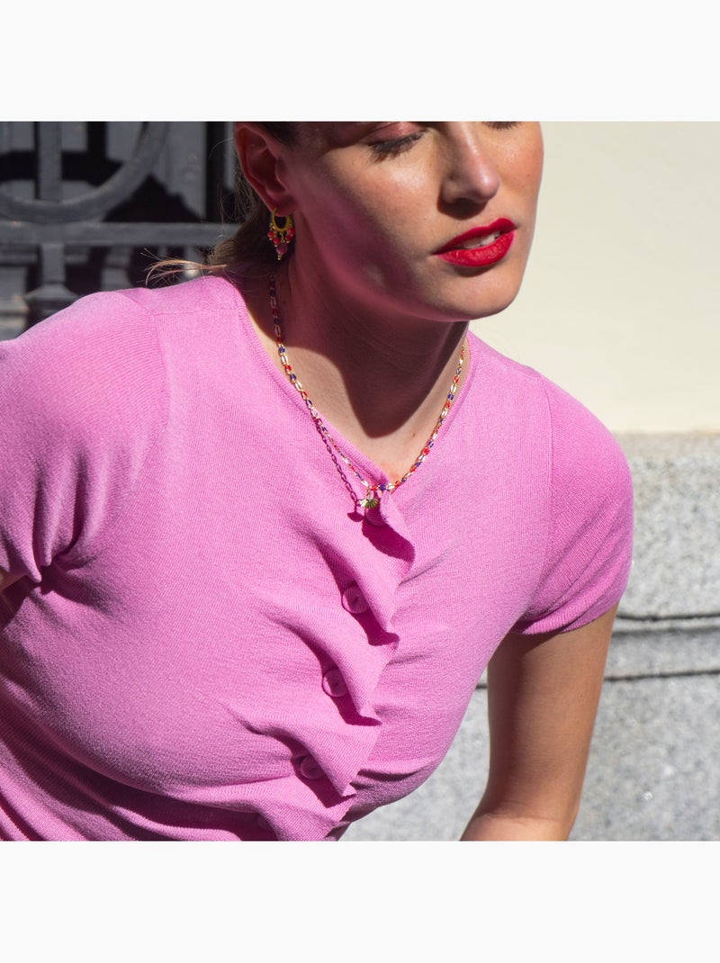 Collier Luxenter en argent sterling 925 et laqué multicolore avec finition or jaune 18 k - Xibruk Multicolore - Kiabi