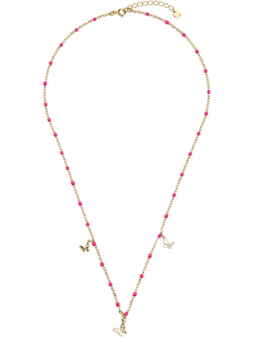 Collier Luxenter en argent sterling 925 et laqué rose avec finition en or jaune 18 carats - Zumre - Kiabi Collier Luxenter en argent sterling 925 et laqué rose avec finition en or jaune 18 carats - Zumre - Kiabi