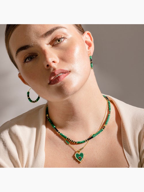 Collier Luxenter en argent sterling 925 et malachite, finition or 18 carats - Ilmina - Kiabi Collier Luxenter en argent sterling 925 et malachite, finition or 18 carats - Ilmina - Kiabi