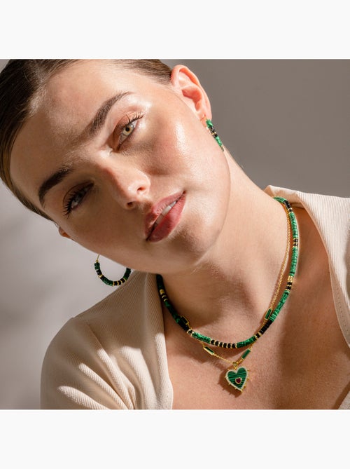 Collier Luxenter en argent sterling 925 et malachite, finition or 18 carats - Ilmina - Kiabi Collier Luxenter en argent sterling 925 et malachite, finition or 18 carats - Ilmina - Kiabi