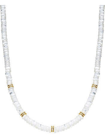 Collier Luxenter en argent sterling 925 et nacre blanche, finition or jaune 18 carats - Landir
