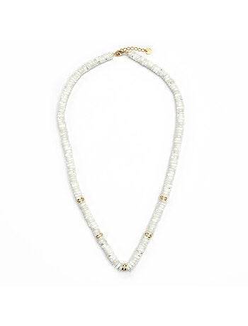 Collier Luxenter en argent sterling 925 et nacre blanche, finition or jaune 18 carats - Landir