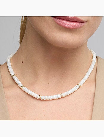 Collier Luxenter en argent sterling 925 et nacre blanche, finition or jaune 18 carats - Landir