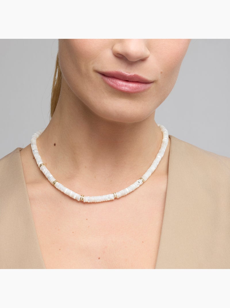 Collier Luxenter en argent sterling 925 et nacre blanche, finition or jaune 18 carats - Landir Argent - Kiabi