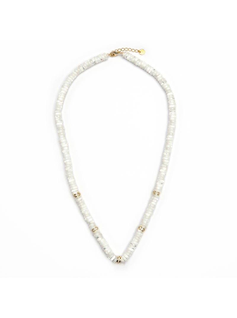 Collier Luxenter en argent sterling 925 et nacre blanche, finition or jaune 18 carats - Landir Argent - Kiabi