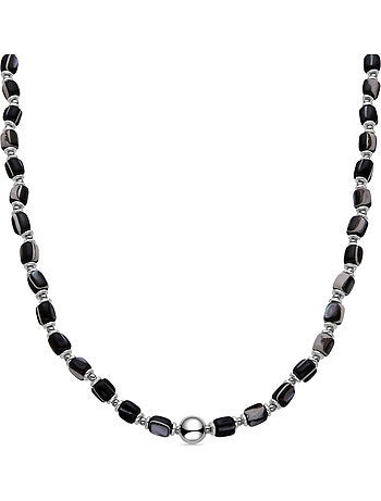 Collier Luxenter en argent sterling 925 et nacre noire avec finition rhodium - Maddul