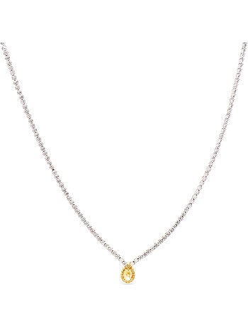 Collier Luxenter en argent sterling 925 et padparadscha avec finition en rhodium - Lied