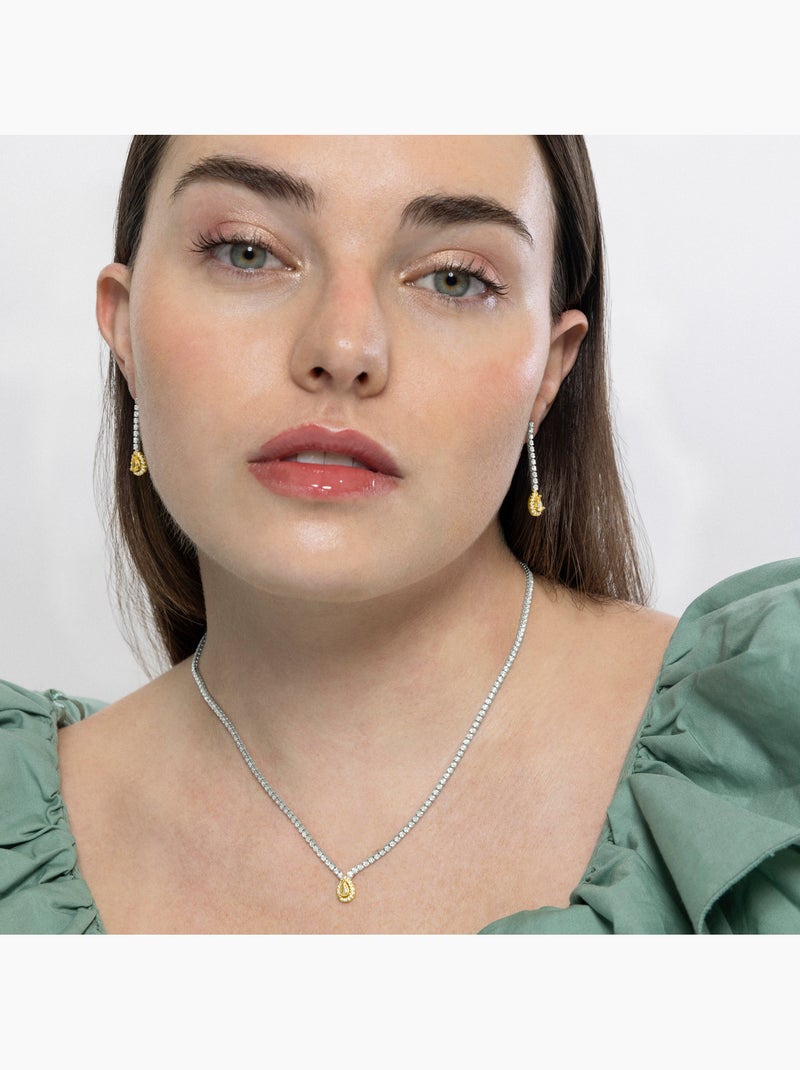 Collier Luxenter en argent sterling 925 et padparadscha avec finition en rhodium - Lied Doré/or - Kiabi