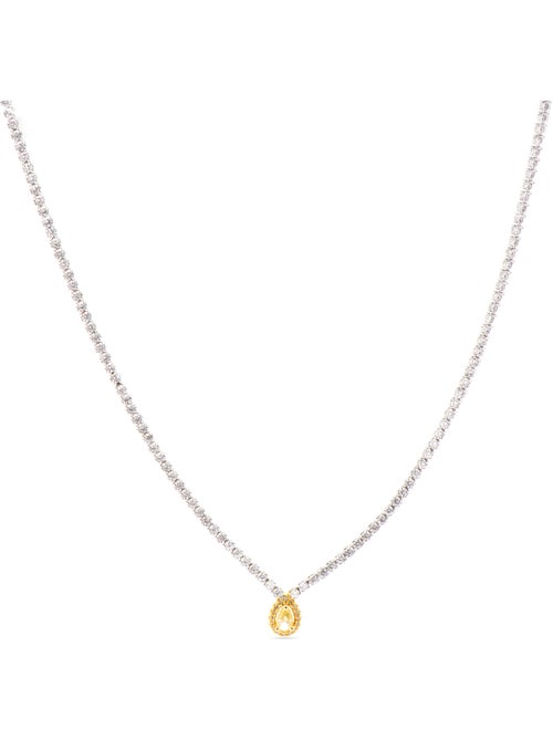 Collier Luxenter en argent sterling 925 et padparadscha avec finition en rhodium - Lied - Kiabi