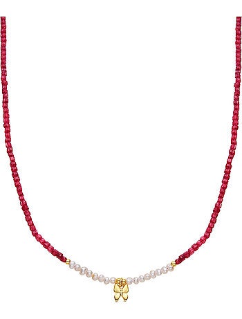 Collier Luxenter en argent sterling 925 et perle blanche avec finition or jaune 18 carats - Gama