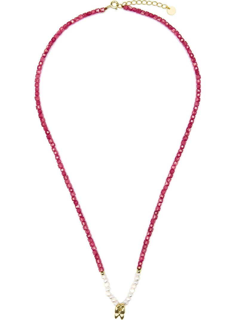 Collier Luxenter en argent sterling 925 et perle blanche avec finition or jaune 18 carats - Gama Argent - Kiabi
