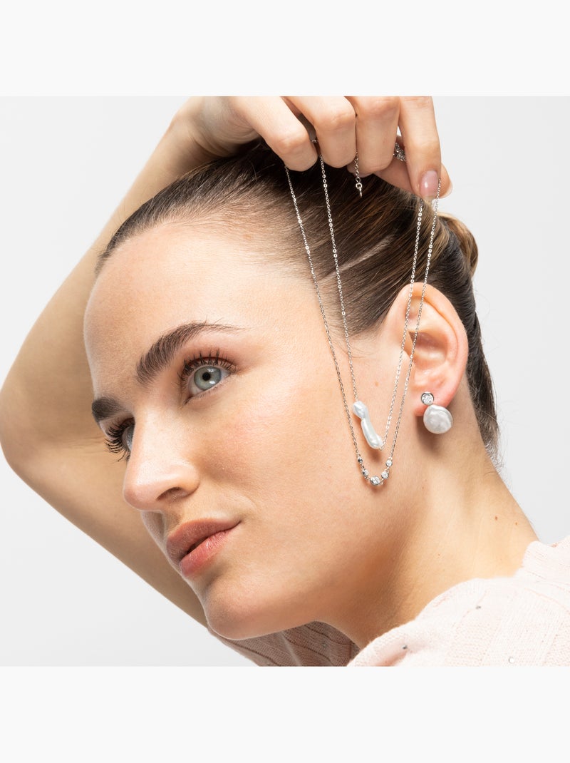 Collier Luxenter en argent sterling 925 et perle blanche avec finition rhodium - Danysda Argent - Kiabi