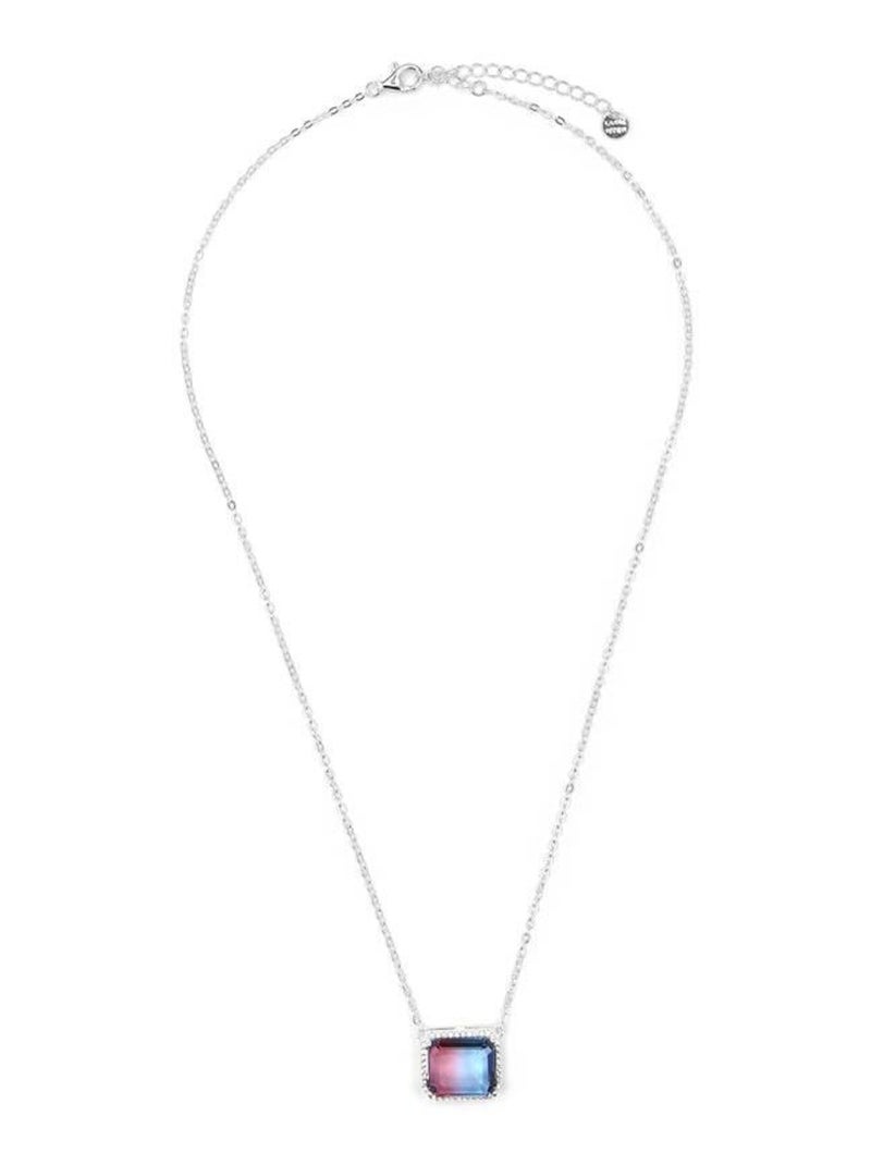 Collier Luxenter en argent sterling 925 et quartz hydrothermal bleu dégradé finition rhodium-Kakan Multicolore - Kiabi