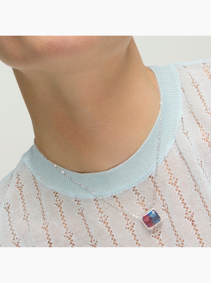 Collier Luxenter en argent sterling 925 et quartz hydrothermal bleu dégradé finition rhodium-Kakan Multicolore - Kiabi