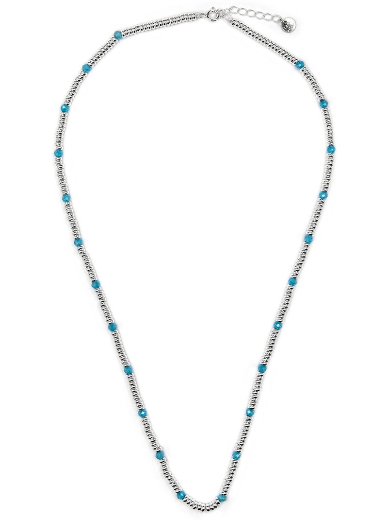 Collier Luxenter en argent sterling 925 et zircone aigue-marine avec finition rhodium - Deli Bleu - Kiabi
