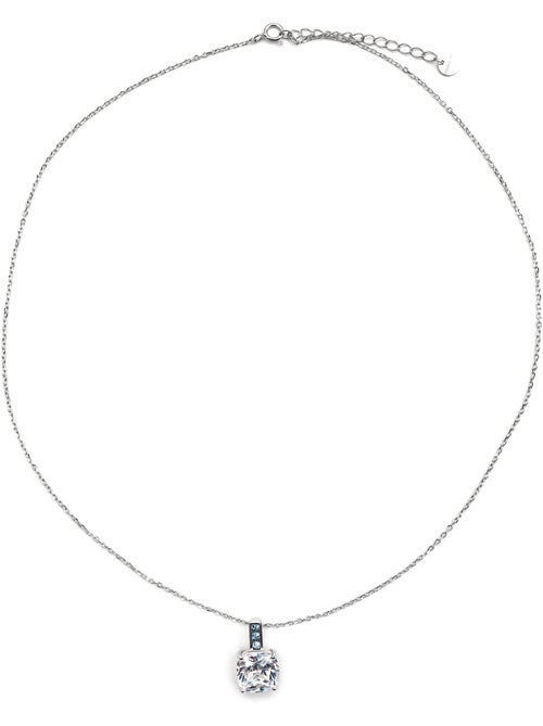 Collier Luxenter en argent sterling 925 et zircone aquamarine avec finition rhodium - Xephass - Kiabi
